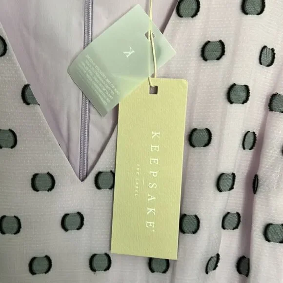 KeepsakeShort Dots Casual Style A-line Flared V-Neck Cropped NWT